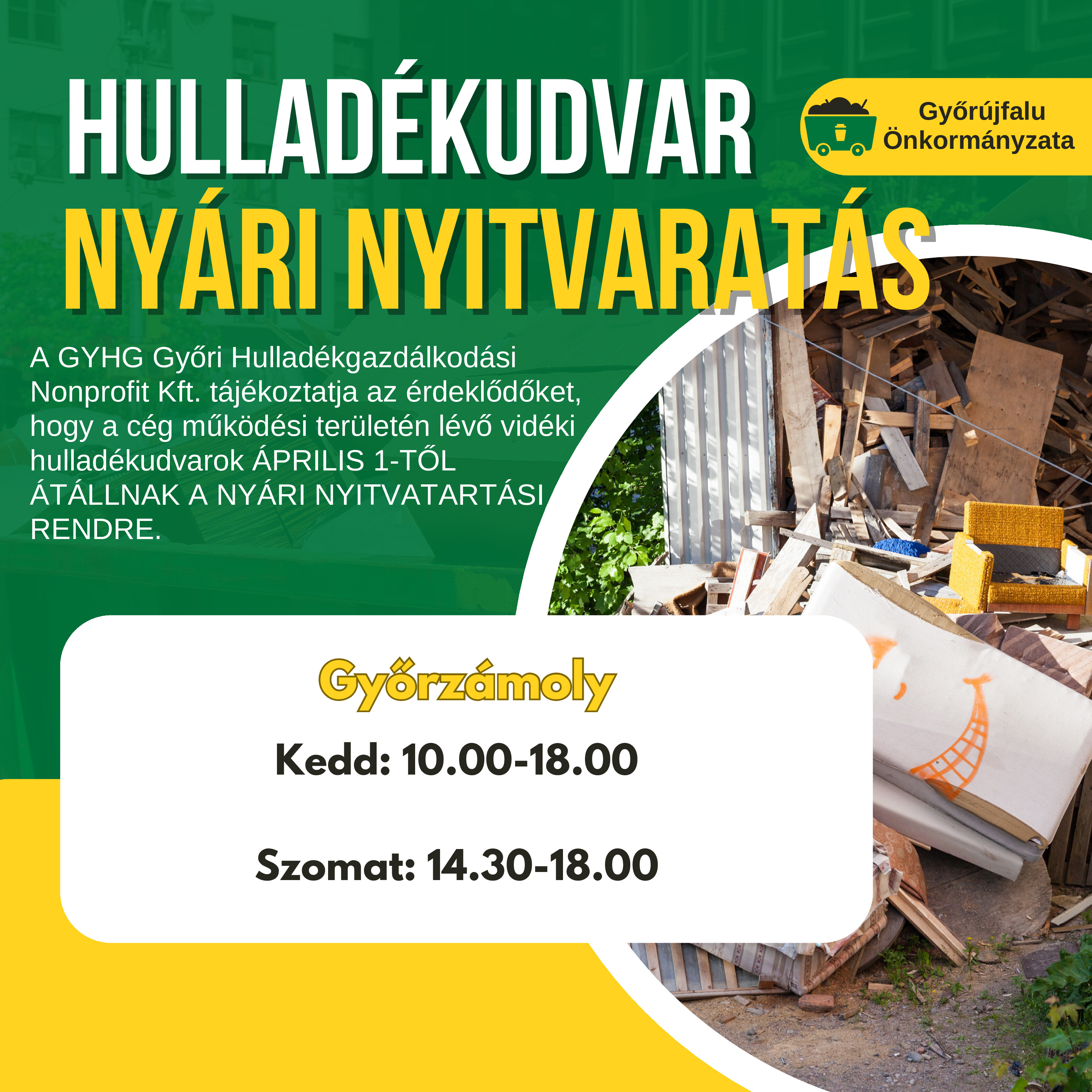 Hulladékudvar nyári nyitvatartás 