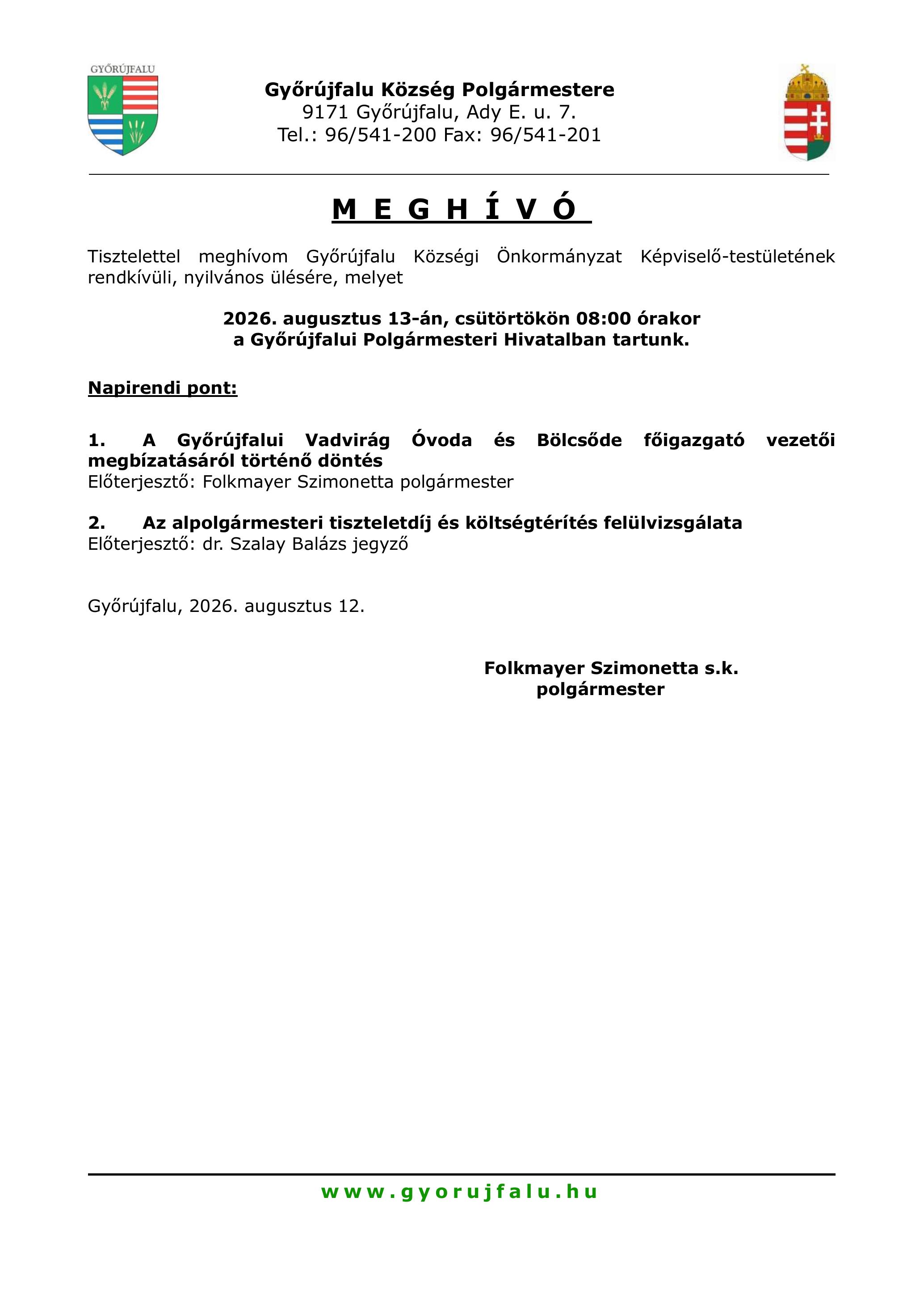 Meghívó testületi 1