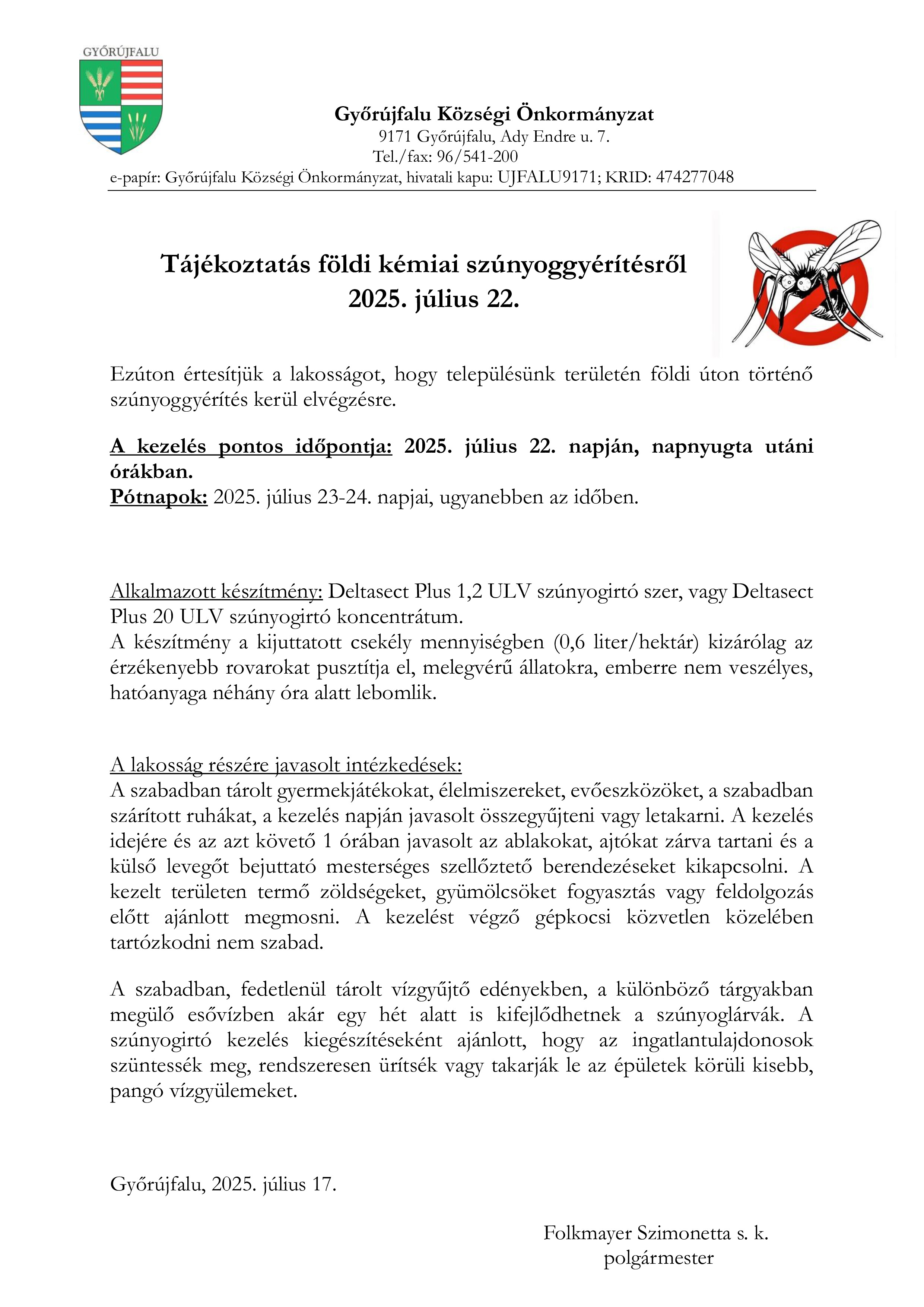 Tájékoztatás földi kémiai szúnyoggyérítésről 2025 copy